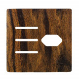 Placa p/ 3 Interruptores + tomada 4x4 - Novara Ebano 